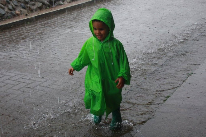 Playing in the rain